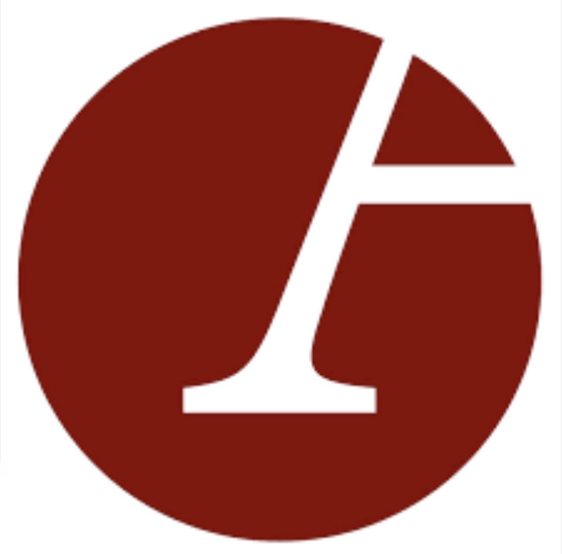 Logo maison de vente ADER lettre A en blanc sur cercle rouge