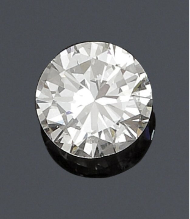 Diamant rond de taille brillant de 6,49 cts 